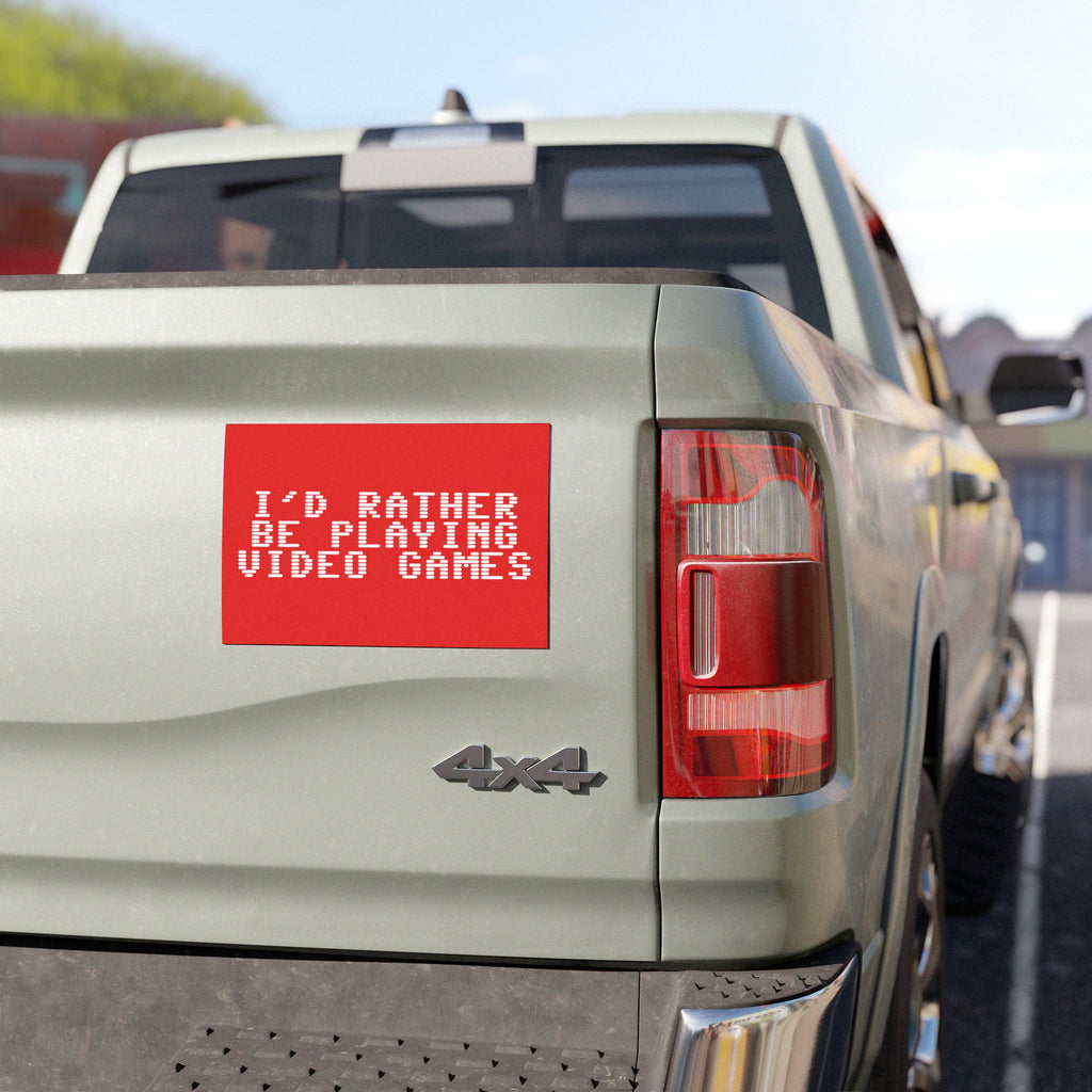 Car Magnet — "I'd Rather Be Playing Video Games" Retro Gamer Sticker