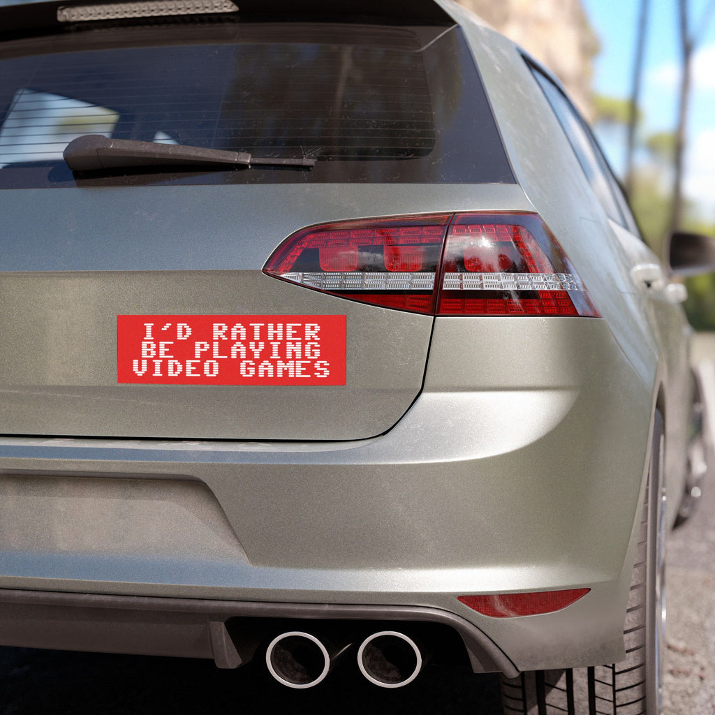 Car Magnet — "I'd Rather Be Playing Video Games" Retro Gamer Sticker