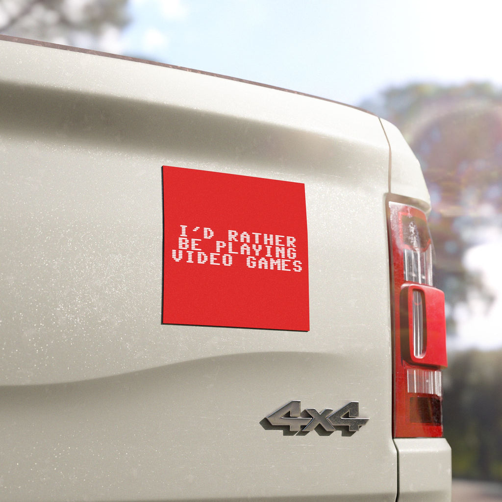 Car Magnet — "I'd Rather Be Playing Video Games" Retro Gamer Sticker